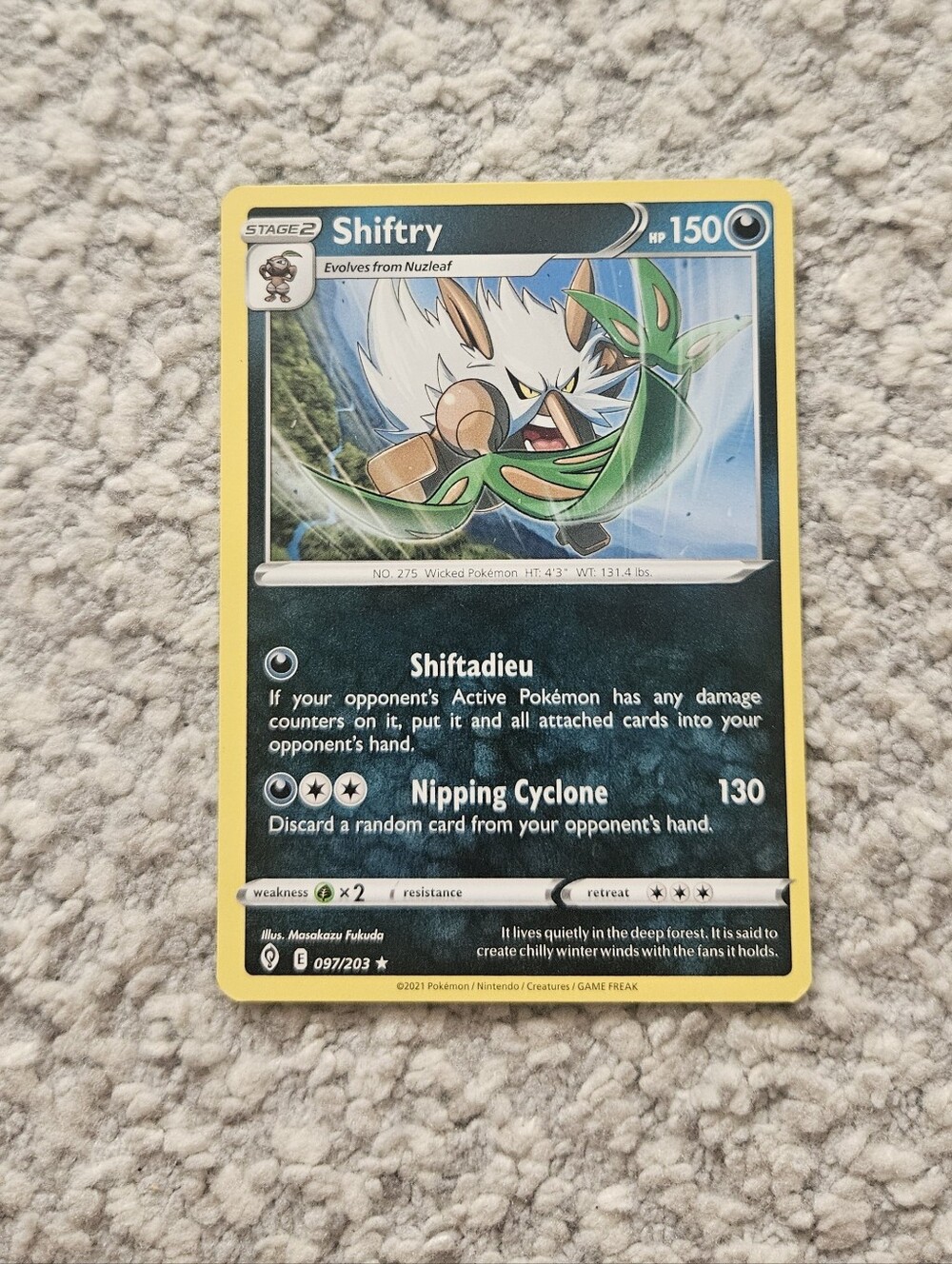 POKEMON TCG Card Shiftry Evolving Skies Rare 097/203